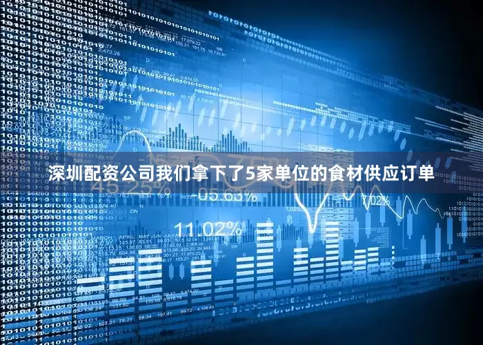深圳配资公司我们拿下了5家单位的食材供应订单